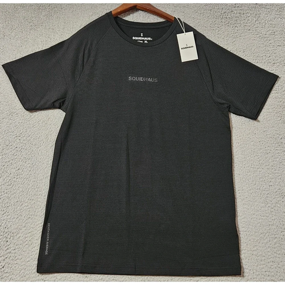 Squidhaus T Shirt Men's Size XL‎ Black Short Sleeve Performance Gym Active NWT